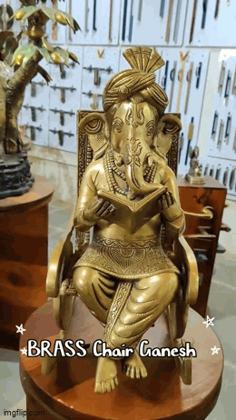 Swarna Vighnaharta – Ganesha in Tranquil Wisdom Pose